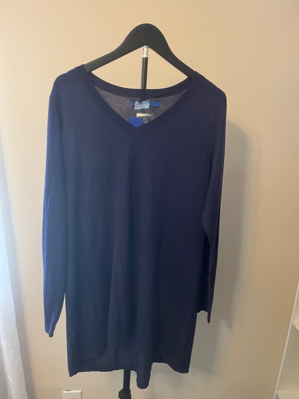 Apt. 9 V-Neck Long Sleeve Tunic - Navy